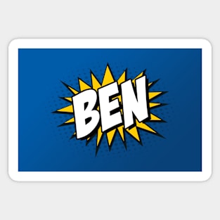 Personalised 'Ben' Kapow Wow Cartoon Comic Style Design Sticker